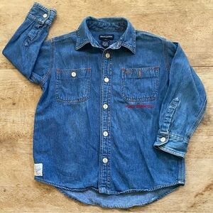 Vintage Ralph Lauren Polo Jeans Co Unisex Sz 3T Denim Long Sleeve Button‎ Down